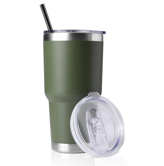 30 oz insulated vacuum double wall durable powder coated travel tumbler