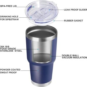 30 oz insulated vacuum double wall durable powder coated travel tumbler