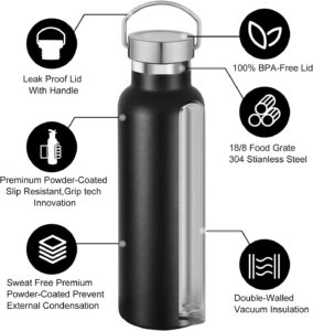 17oz stainless steel sports metal reusable water bottle