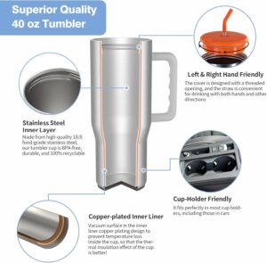 40oz 304 stainless steel large capacity water cup, portable car cup